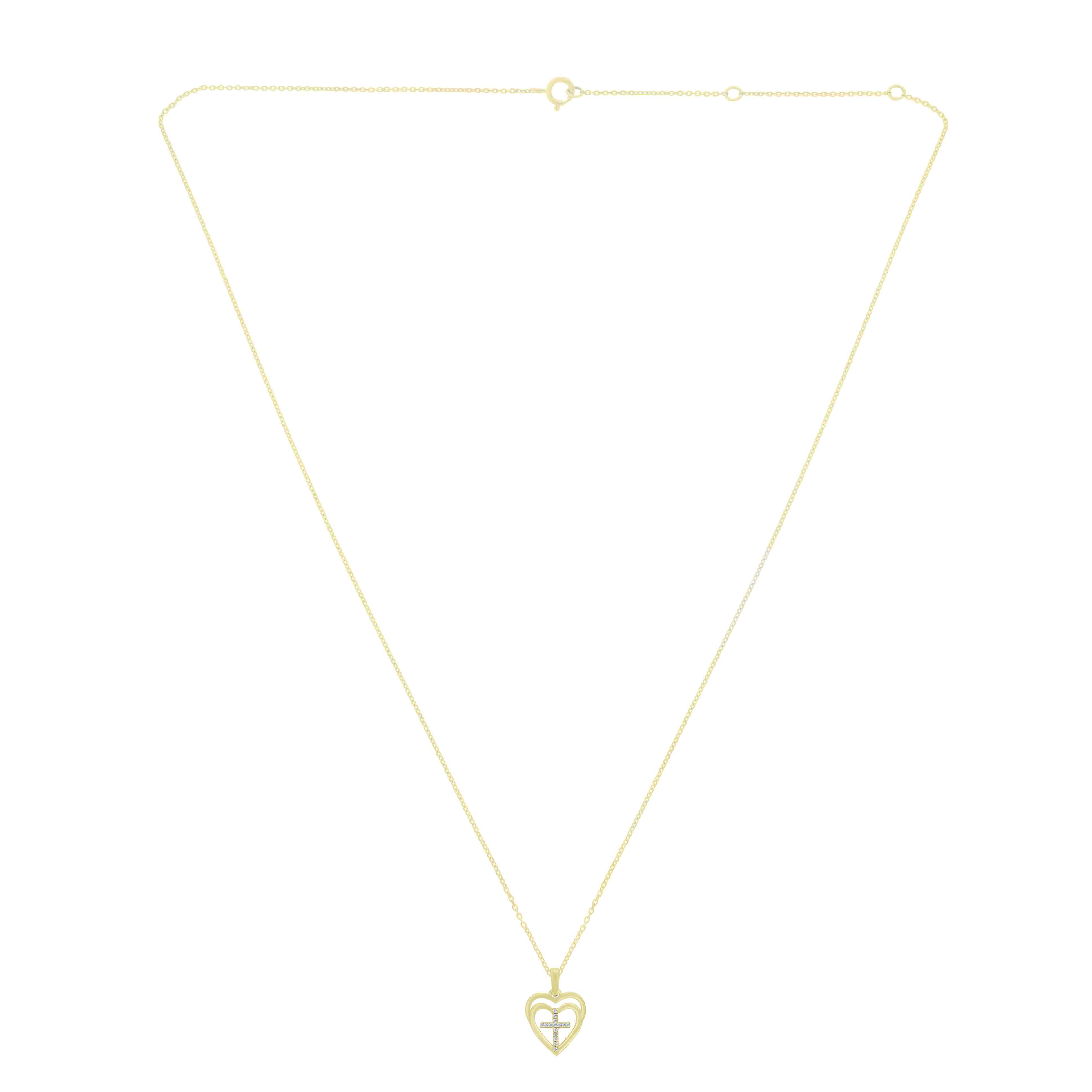 Cross Inside The Heart Pendant PD31148A